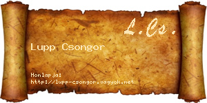 Lupp Csongor névjegykártya
